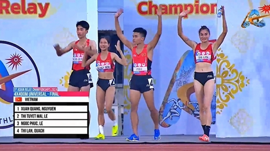 Vietnamese track-and-field athletes win bronze at Asian Relay Championship