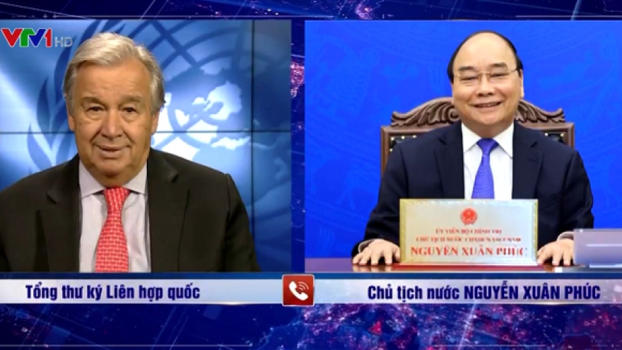 President Phuc, UN chief rejoice over sound Vietnam-UN relations