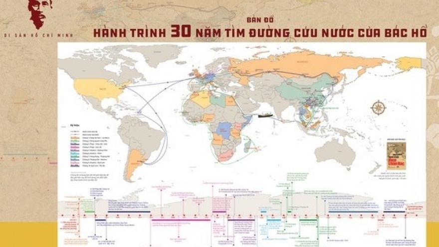 Map on Uncle Ho's 30-year national salvation journey published