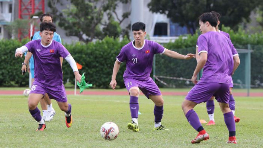 National squad hold practice ahead of AFF Cup match against Malaysia