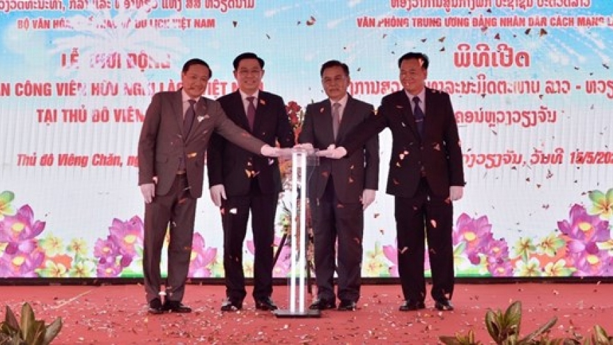 NA Chairman attends groundbreaking ceremony of Laos-Vietnam park