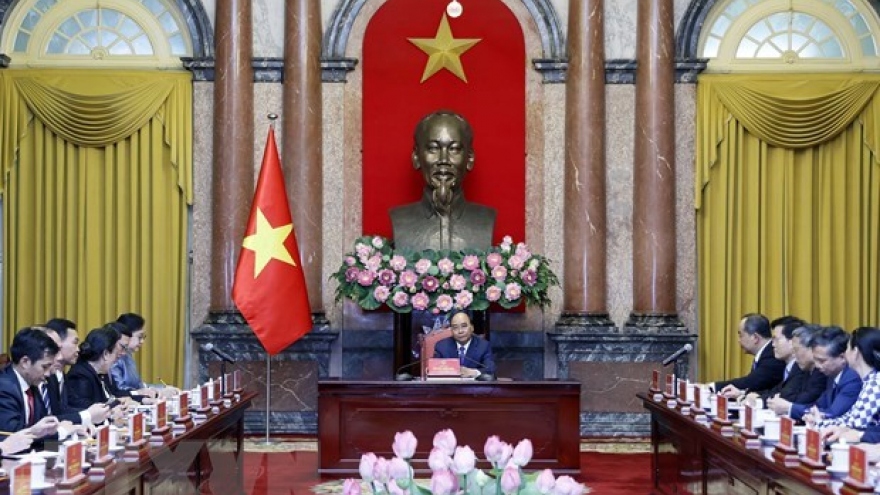 Chairwoman of Lao Presidential Office welcomed in Hanoi