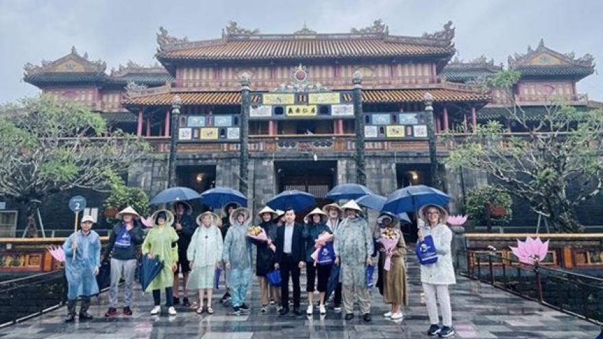 French cruise ship takes foreign tourists to Thua Thien-Hue province