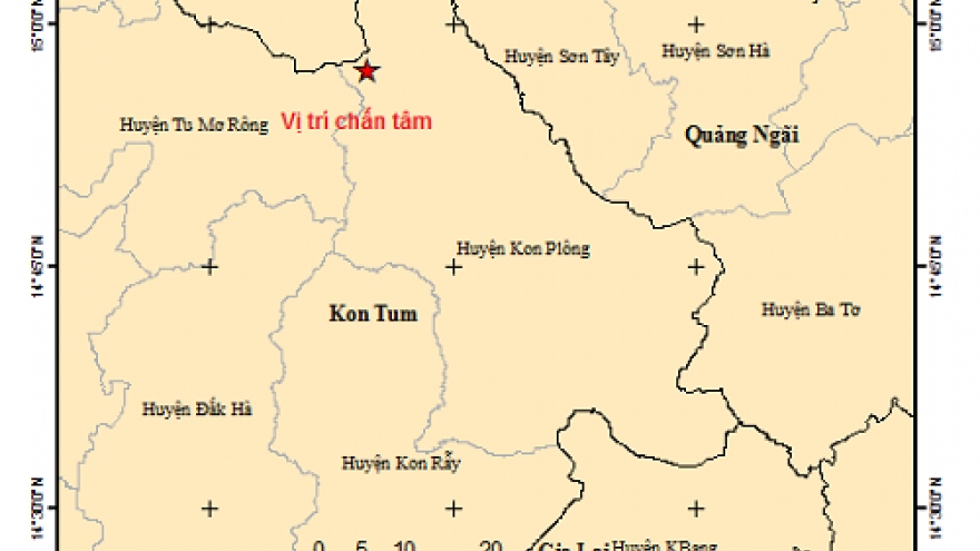 Kon Tum struck by five consecutive tremors