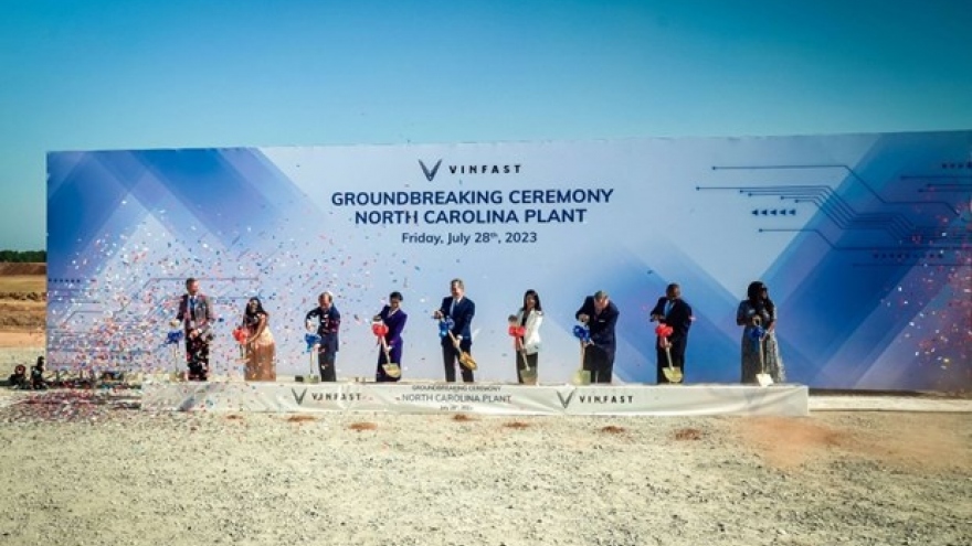 VinFast hosts EV factory groundbreaking ceremony in US
