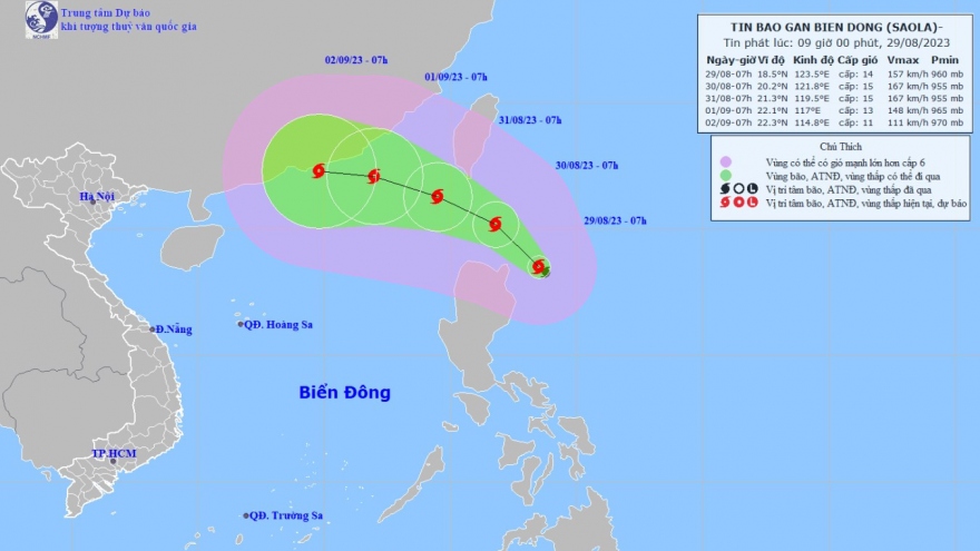 Typhoon Saola to strike East Sea amid emergence of Haikui storm