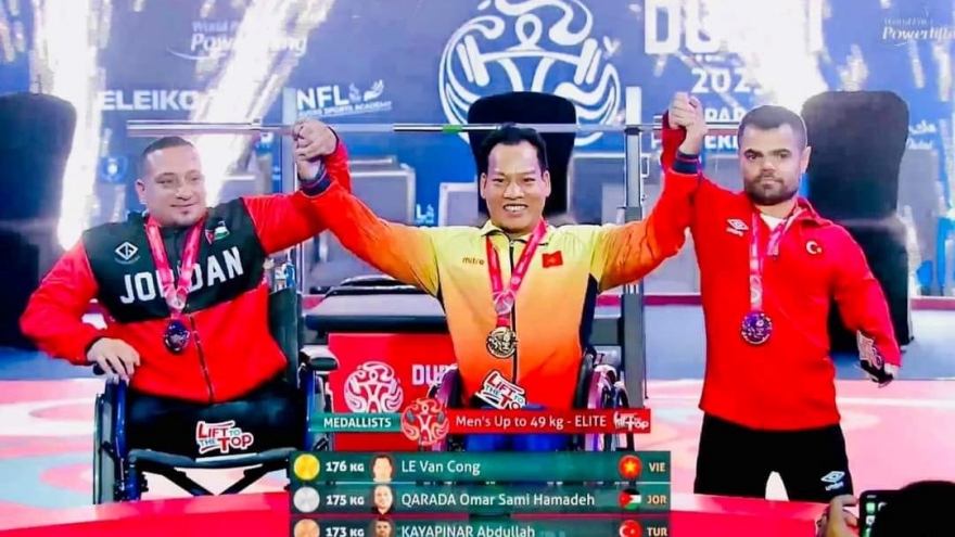 Van Cong brings home gold from World Para Powerlifting Championships