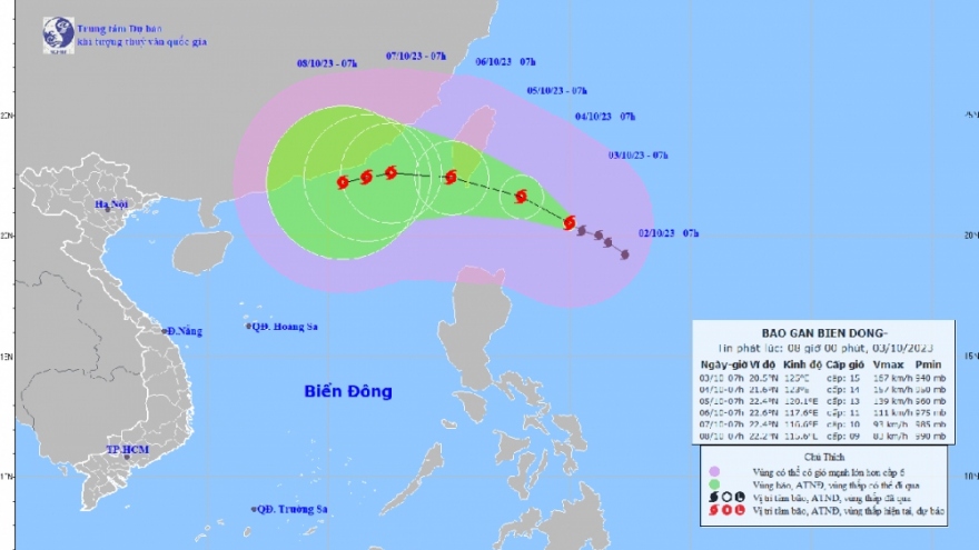 Typhoon KOINU heads towards East Sea