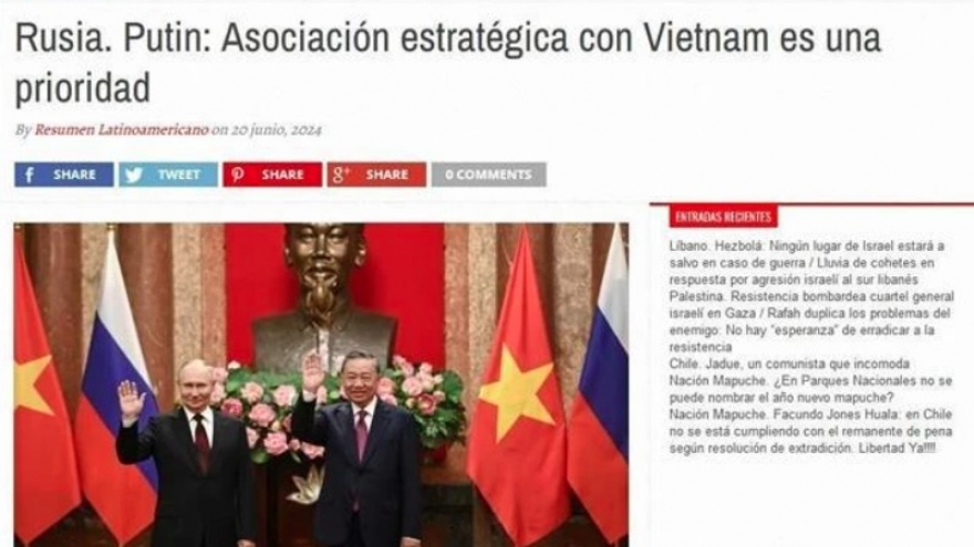 Russian President’s Vietnam visit grabs Argentine headlines
