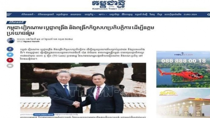 Cambodian media laud outcomes of President To Lam's visit