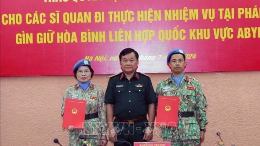 Two more Vietnamese military officers to join UN peacekeeping forces