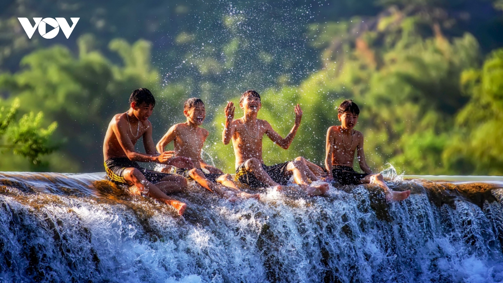 Ethnic children enjoy summer time in northern mountainous region