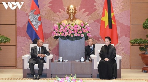 Top Vietnamese legislator meets Cambodian NA President