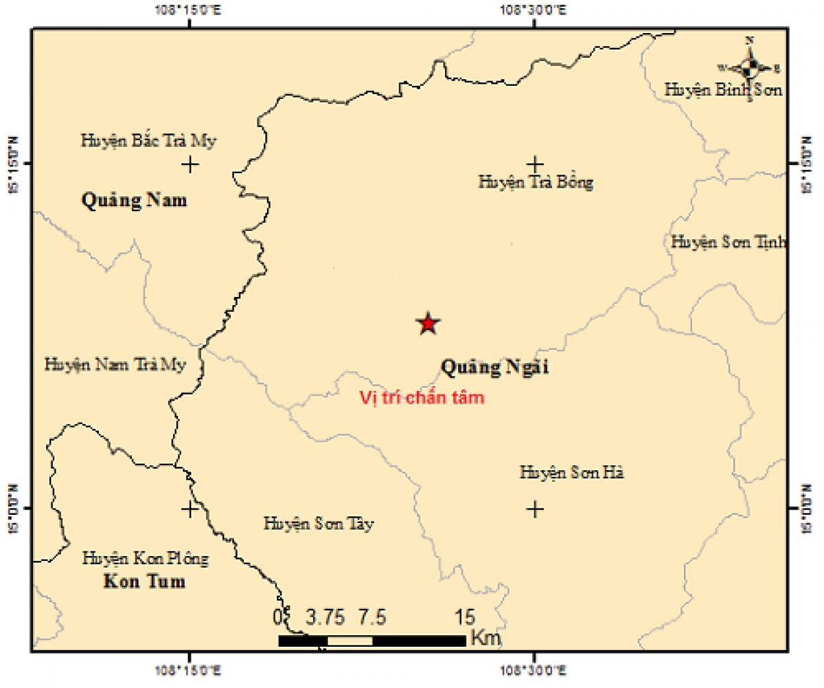 Quang Ngai province hit by two earthquakes in a single morning