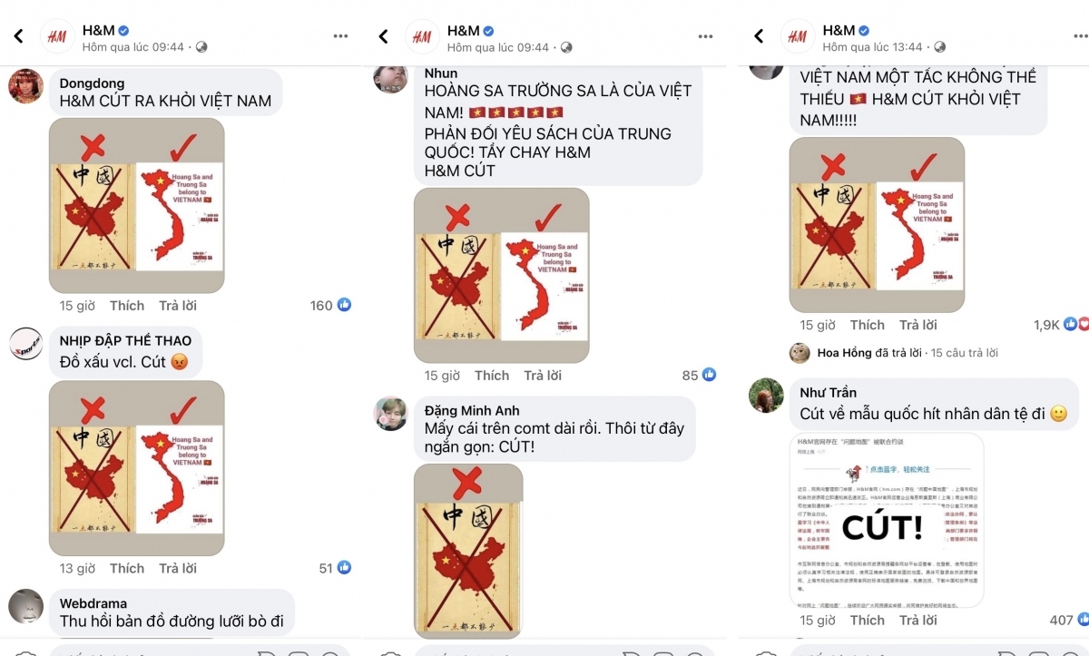 Vietnamese online community react strongly to H&M editing sovereignty-related map