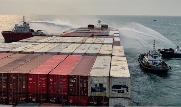 Owner of container ship blazed off Vietnamese coast thanks for help