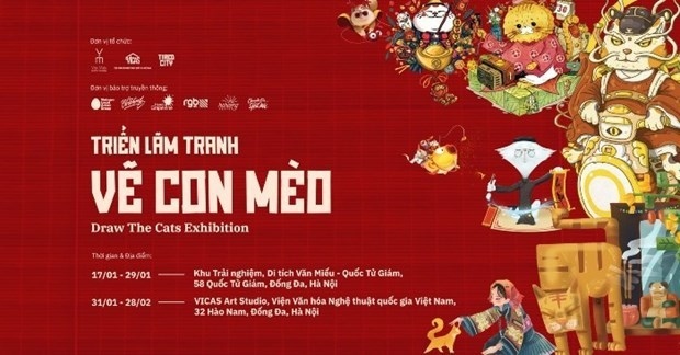 Art exhibition celebrates the Year of the Cat opens in Hanoi