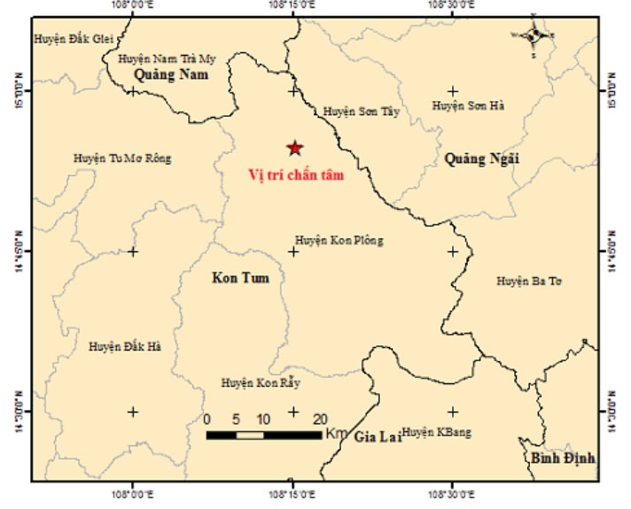 Kon Tum hit by consecutive earthquakes