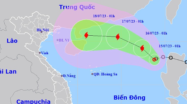 Tropical depression enters East Sea, heads for northern Vietnam
