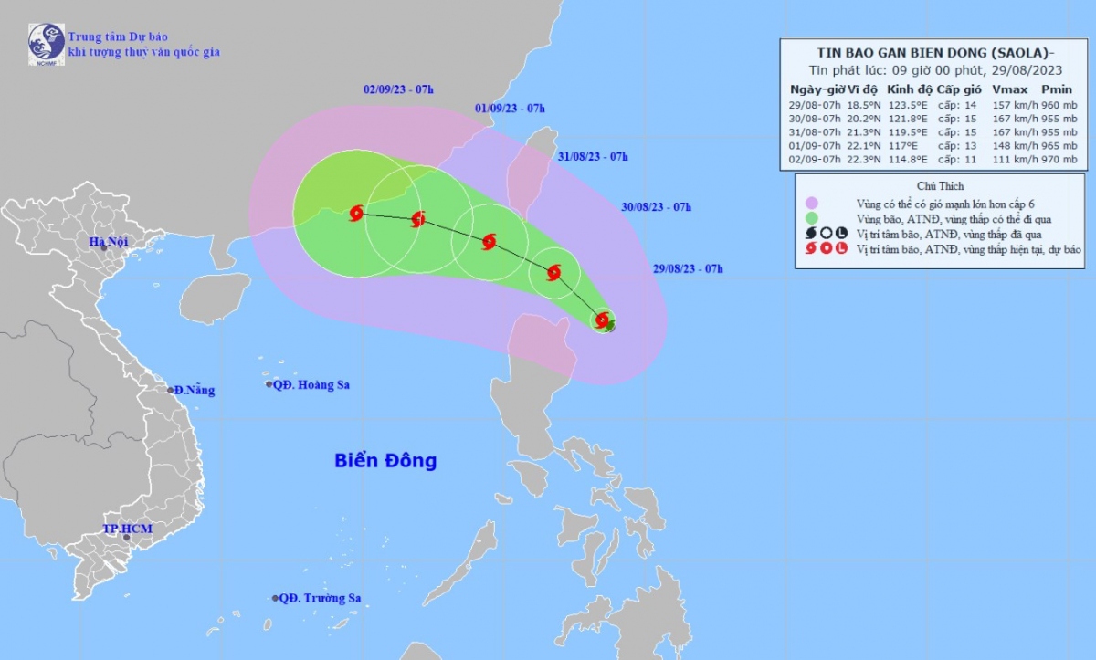 Typhoon Saola to strike East Sea amid emergence of Haikui storm