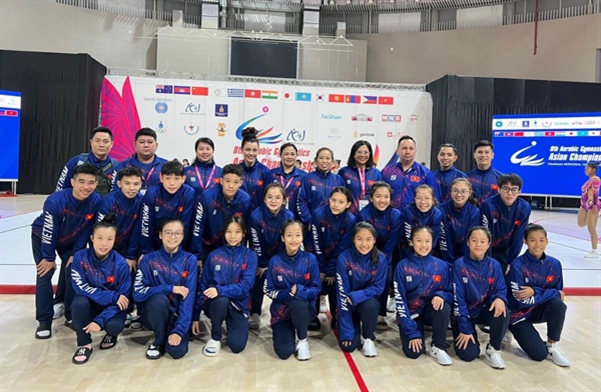 Local gymnasts bag three golds at aerobic Asian championships