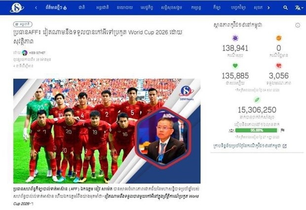 AFF President impressed with Vietnamese football: Cambodian website