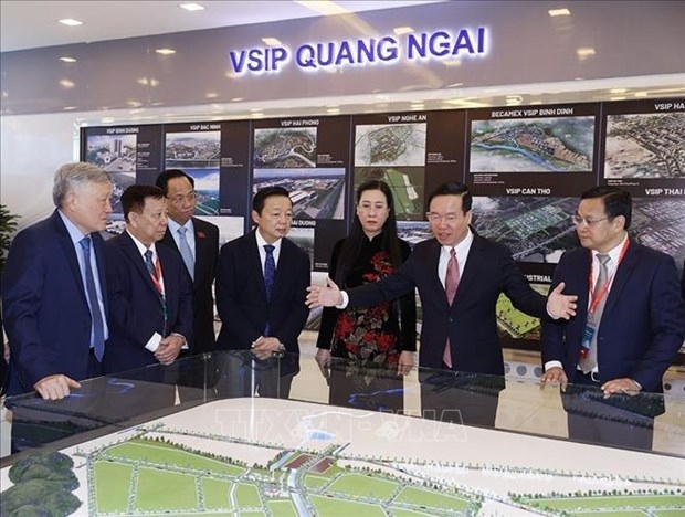 President attends ceremony marking Quang Ngai VSIP's 10th anniversary