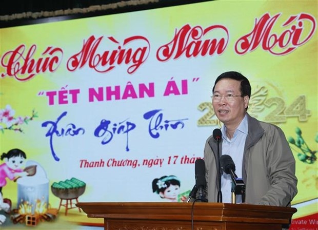 President pays pre-Tet visit, extends wishes to Nghe An province