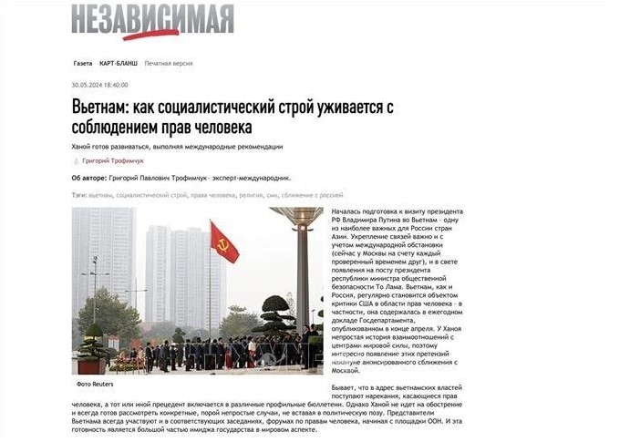 Vietnam always respects, ensures human rights: Russian expert