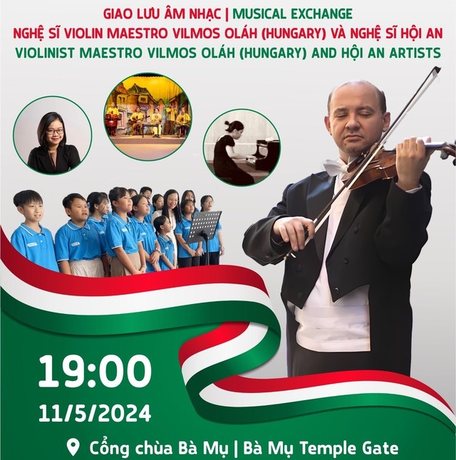 Hungarian violinist Vilmos Oláh to perform famous works in Hoi An