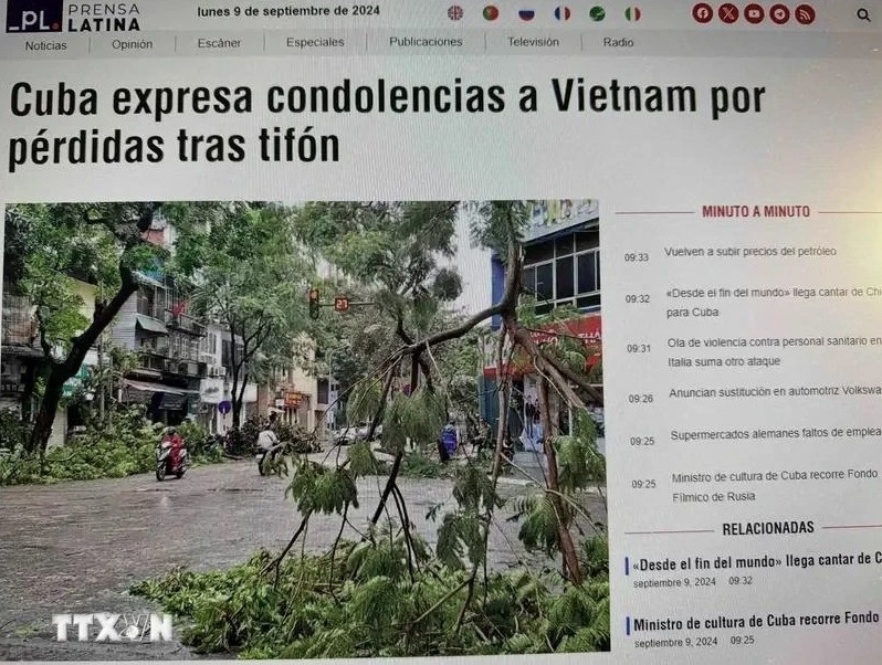 Cuban leaders extend condolences to Vietnam over losses caused by typhoon