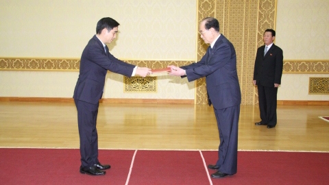 Ambassador presents credentials to DPRK leader